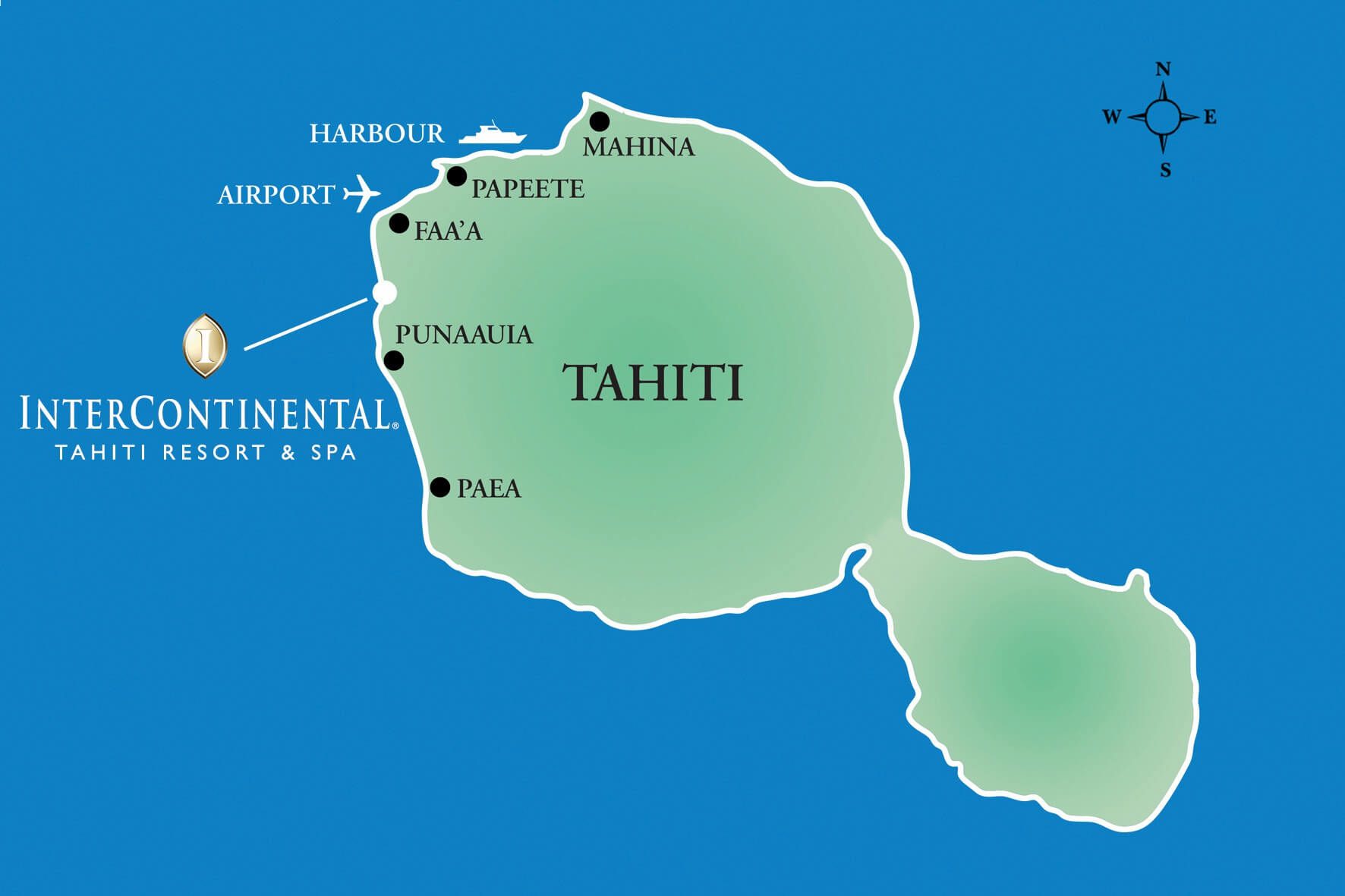 Resort Map & Location - InterContinental Tahiti Resort & Spa